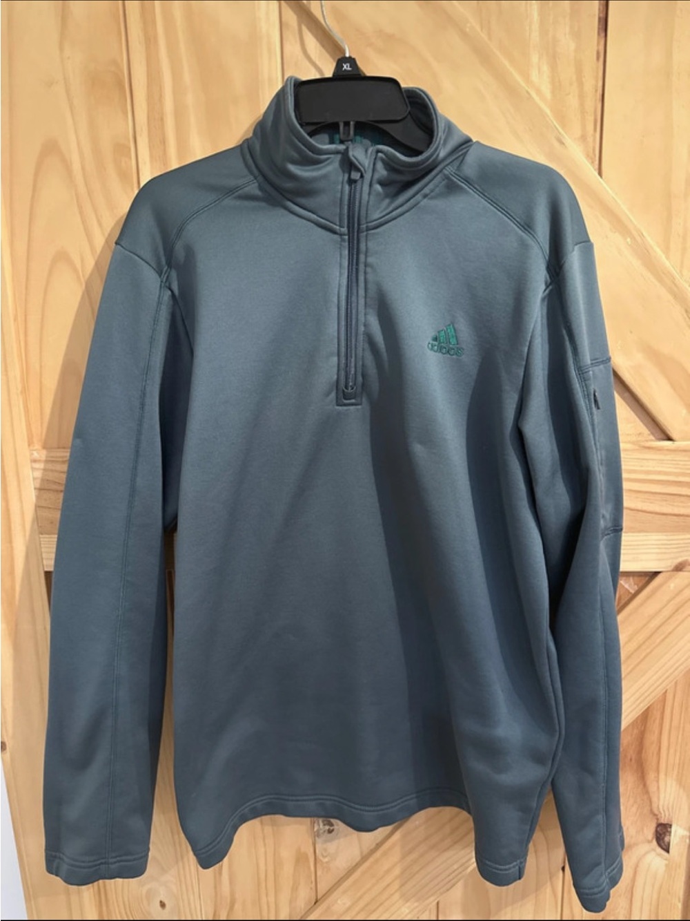 adidas Men’s Slate Teal Quarter-Zip Performance Pullover